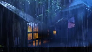 〚トタン屋根で雨音を聞いて寝る〛夜の熱帯雨林のブリキの屋根の上で大雨と雷雨の音で不眠症を瞬時に打ち負かす- 暗闇での 1 時間のホワイト ノイズ