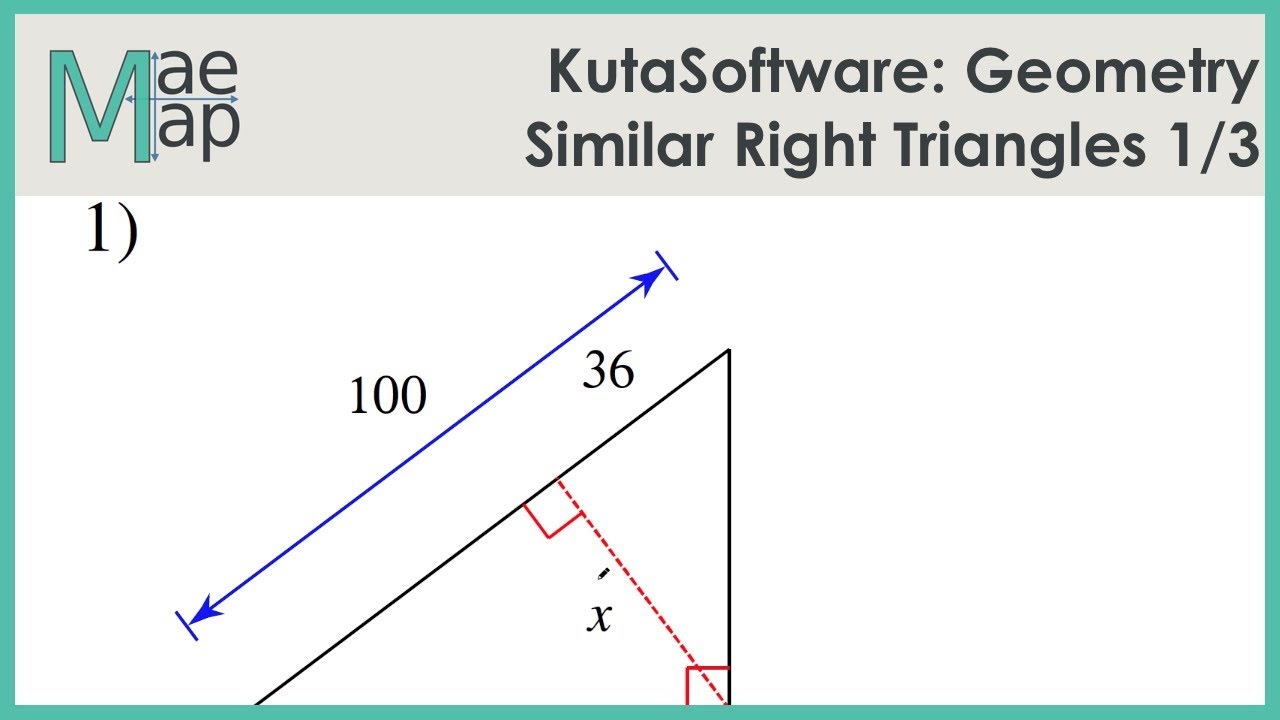 KutaSoftware: Geometry- Similar Right Triangles Part 1 - YouTube