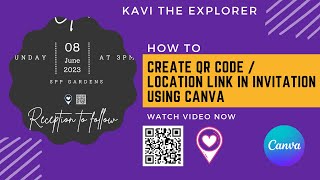 Create QR Code for location in invitation using canva | Digital Invitation with location link