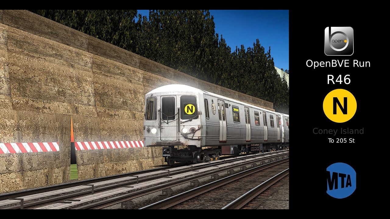 OpenBVE: NYCT R46 N Coney Island To 205 St - YouTube