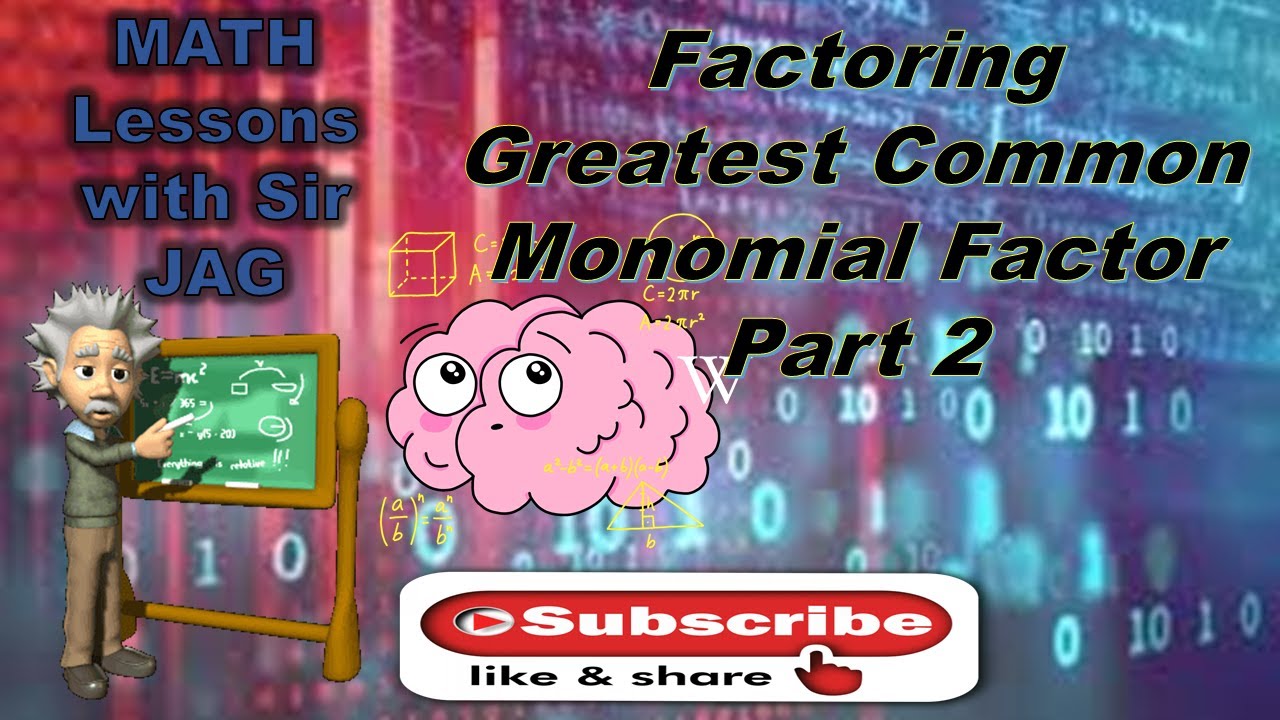 Factoring Greatest Common Monomial Factor Part 2 - YouTube