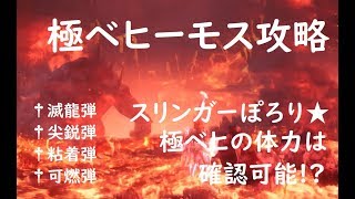 【MHW:極ベヒーモス攻略「スリンガーぽろり」体力確認方法】滅龍石による敵視と〇〇石による残り体力チェック