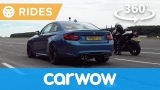 Car vs motorcycle - which is faster? 360 drag race | Passenger Rides