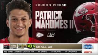 PATRICK MAHOMES 2017 NFL 10th Overall Pick (Kansas City Chiefs)