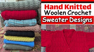 Hand Knitted Crochet Woolen Sweater Designs || Beautiful Sweater Patterns.