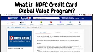 What is HDFC Credit Cards Global Value Program? HDFC Global Value Program Benefits and Features.