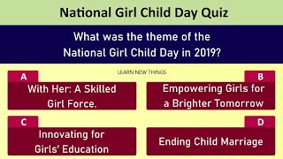 National Girl Child Day Quiz | India General Knowledge Quiz