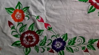 Fabric Painting Table Cloth Design🌺🌺