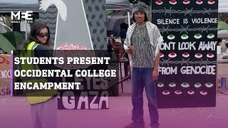 Students present the Occidental College encampment in Los Angeles