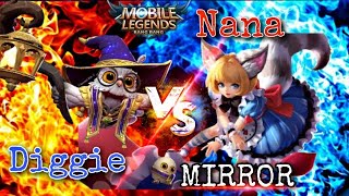 NANA VS DIGGIE | MIRROR |Two most annoying hero in mirror match|  Mobile legends bang bang game|#fyp