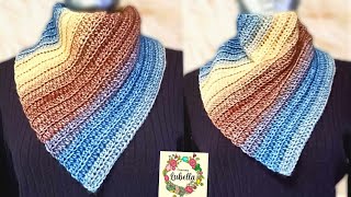 Cuello Diagonal a crochet #crochet #cuello #creacioneslubella