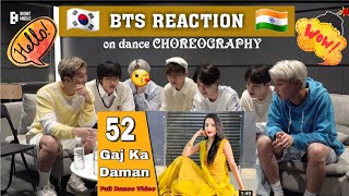 BTS REACTION VIDEO ON HARYANVI HIT SONG DANCE COVER ( 52 GAJ KA DAMAN ) FT. BTS •@MuskanKalra01