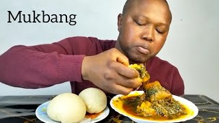 eating asmr african mukbang food peanut butter soup with fufu mukbang