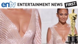 OSCARS 2012 J LO NIP SLIP: Jennifer Lopez Funny Wardrobe Malfunction Pics: ENTV