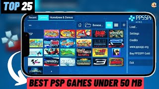 Top 25 PSP Games Under 50 MB | Highly Compressed PPSSPP Games 2022/2023