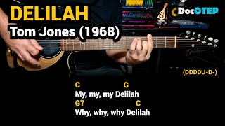 Delilah - Tom Jones (1968) Easy Guitar Chords Tutorial with Lyrics