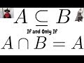 Set Theory Proof A is a subset of B if and only if A intersect B = A