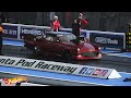 what a save michel tooren miraculously avoids the wall during a pro mod showdown at santa pod