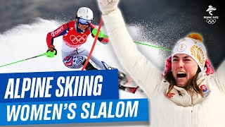 Alpine Skiing - Women's Slalom - Run 1&2 | Full Replay | #Beijing2022