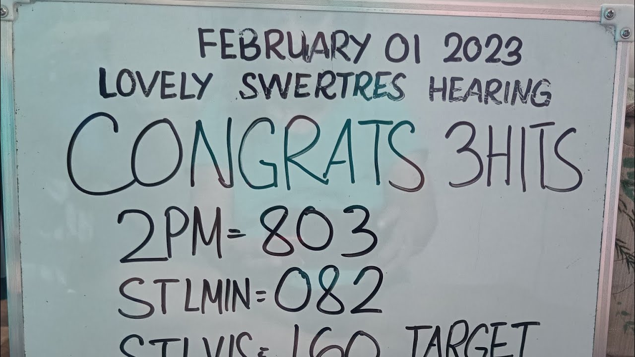 FEB 01 SWERTRES HEARING TODAY HOT PASURE 6-0 ALL DRAWS - YouTube