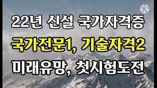 2022년,신설국가자격증 3종류,국가전문자격1개, 국가기술자격2개,미래유망, 첫시험도전,1회,주요업무,응시자격,시험과목,핵심,연구실안전관리사,제빵산업기사,제과산업기사,직업상담사.