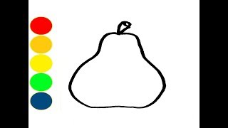 How To Draw Pear Step By Step | Easy Way Of Drawing And Coloring Pear For Kids