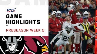 Raiders vs. Cardinals Preseason Week 2 Highlights | NFL 2019