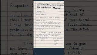 Application for leave absence #leaveapplication #english  matric exam .