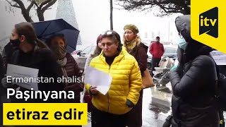 Ermənistan əhalisi sərhəddə baş verən təxribata görə Paşinyana etiraz edir