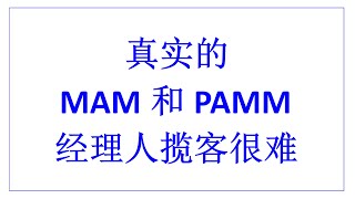 真实的MAM和PAMM经理人揽客很难