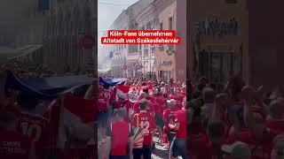 1. FC Köln Fanmarsch in Szekesfehervar 🔴🔴👀 #shorts #uel #fussball #effzeh #fehervar #fanculture
