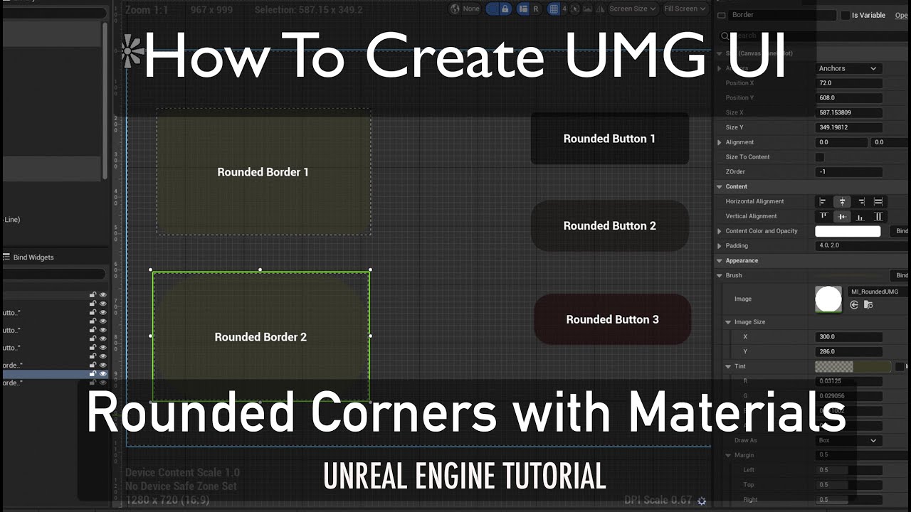 How To Create UMG UI In Unreal Engine - Rounded Corners With Materials ...