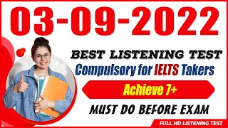 IELTS LISTENING PRACTICE TEST 2022 WITH ANSWERS | 03.09.2022