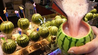 귀엽고 맛있는 애플 수박 주스 - 깡통야시장 / Mini Watermelon Juice - Korean street food