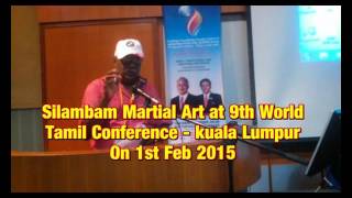 Arunachalam mani speaks about silambam martial art in university of Malaya.