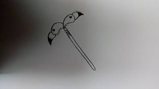 tuto dessin pioche flament rose fortnite - pioche fortnite a dessiner