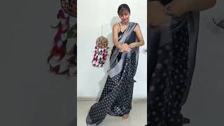 Black and silver #sareedrapingstyles #saree #draping #shorts