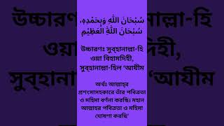 সুবহানাল্লাহি ওয়া বিহামদিহি সুবহানাল্লাহিল আযীম #youtubeshorts #shorts #short #islamic #ytshorts