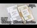 How to make elegant glitter wedding invitations with belly band | DIY invitation