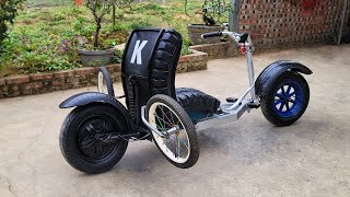 Electric Vehicle Made from DISCARDED TIRES with a Unique style | DIY | Homemade