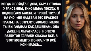 Когда я вошел в дом, Карла стояла у раковины и тихо мыла посуду...