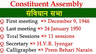 Constituent Assembly MCQ l संविधान सभा l Indian Polity MCQ l Constituent Assembly MCQ Quiz