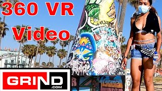 VR 360 Video From Santa Monica Beach Pier to Venice Beach  Virtual Bike Tour Grind for 04-20-21.