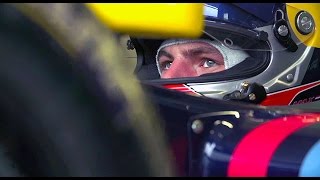 Youngest ever Formula One driver Max Verstappen tests out a Red Bull racing car