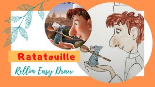 Easy draw Alfredo Linguini Ratatouille. Draw mouse from ratatouille. #ratatouille #alfredo #linguini