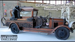 WIP 09 - 2024 Car Render Challenge - WIP Project Haunted Night - Learn 3D while you watch