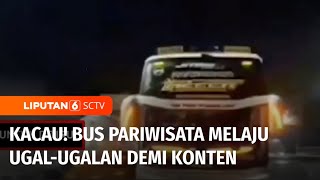 Viral! Bus Pariwisata Melaju Ugal-Ugalan Demi Konten, Sopir Disanksi Tilang | Liputan 6