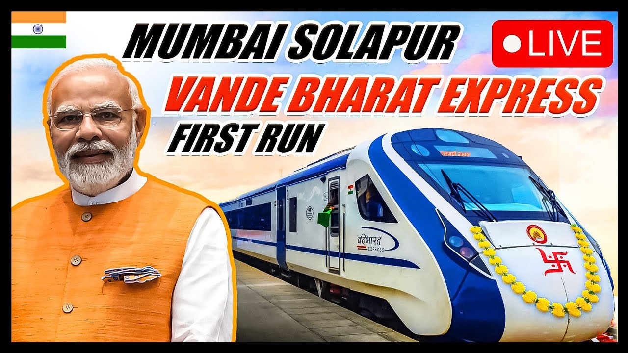 LIVE FROM CSMT - INAUGURATION OF MUMBAI SOLAPUR VANDE BHARAT EXPRESS BY ...