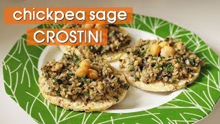 Vegan Chickpea Sage Crostini Recipe (chickpea bruschetta)