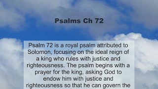 Psalms Chapter 72 summary and read together